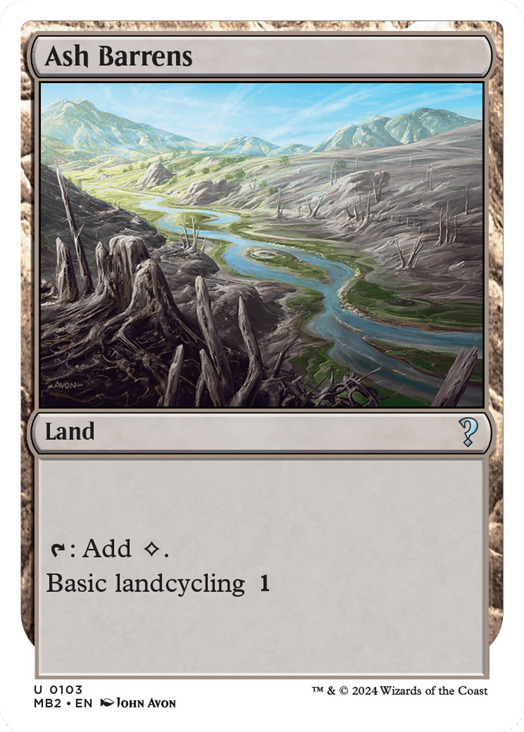 Ash Barrens (White Border) (MB2-103) [Mystery Booster] Mystery Booster 2 MTG Single Wizards of the Coast
