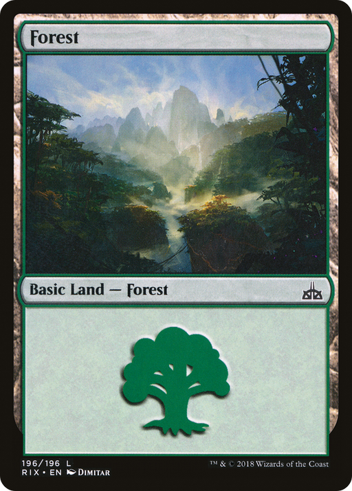 Forest (RIX-196) [Rivals of Ixalan] Foil MTG Single Wizards of the Coast