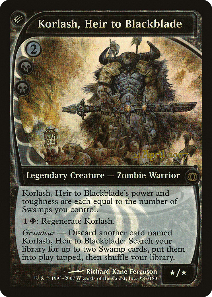 Korlash, Heir to Blackblade (PRE-087) [Future Sight Promos] Foil MTG Single Wizards of the Coast