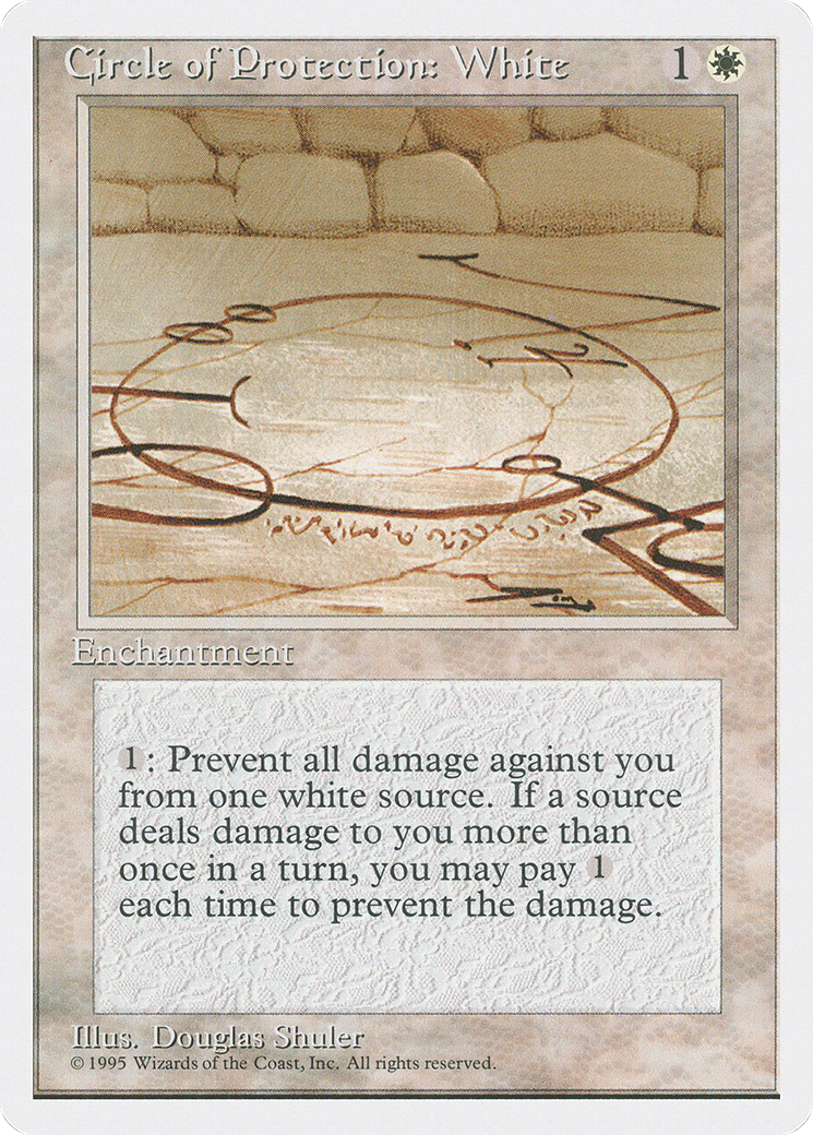 Circle of Protection: White (4ED-018) [Fourth Edition] MTG Single Wizards of the Coast