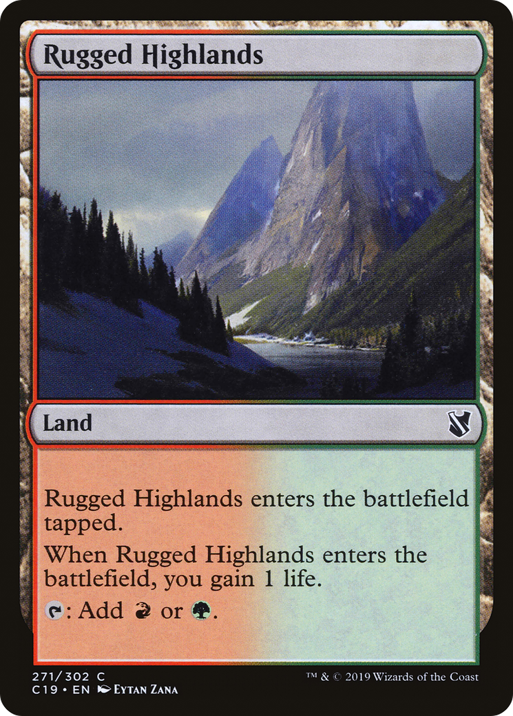 Rugged Highlands (C19-271) [Commander 2019] MTG Single Wizards of the Coast