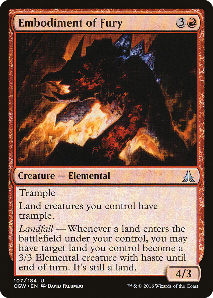 Embodiment of Fury (OGW-107) [Oath of the Gatewatch] Foil MTG Single Wizards of the Coast