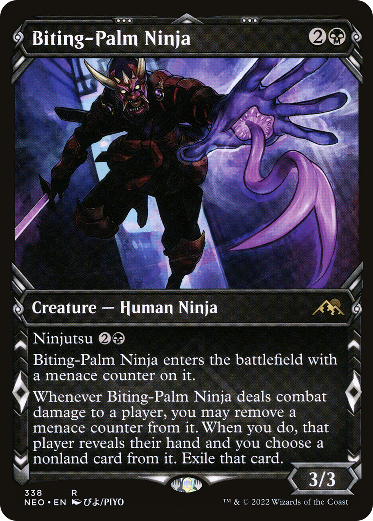 Biting-Palm Ninja (NEO-338) [Kamigawa: Neon Dynasty] (Showcase) MTG Single Wizards of the Coast