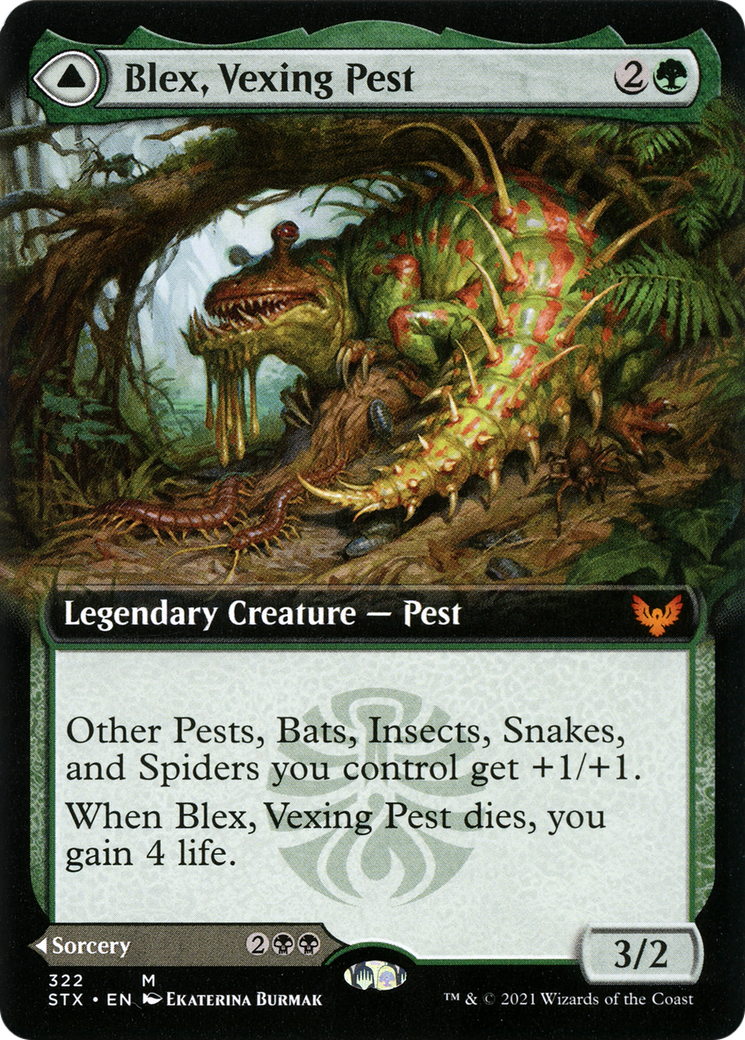 Blex, Vexing Pest (STX-322) [Strixhaven: School of Mages] (Extended Art) MTG Single Wizards of the Coast