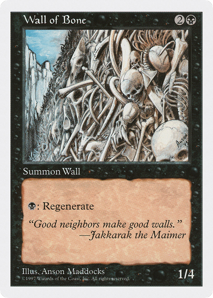 Wall of Bone (5ED-203) [Fifth Edition] MTG Single Wizards of the Coast