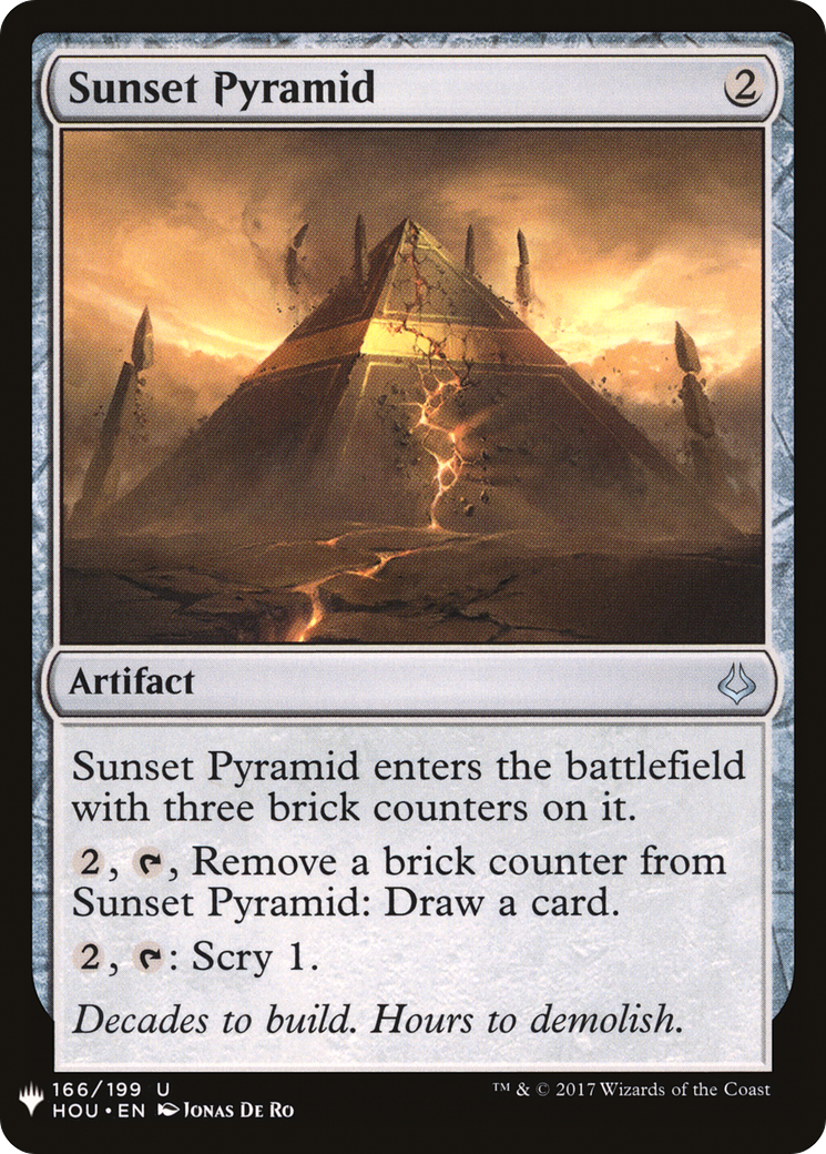 Sunset Pyramid (LIST-HOU-166) [Mystery Booster] The List MTG Single Wizards of the Coast
