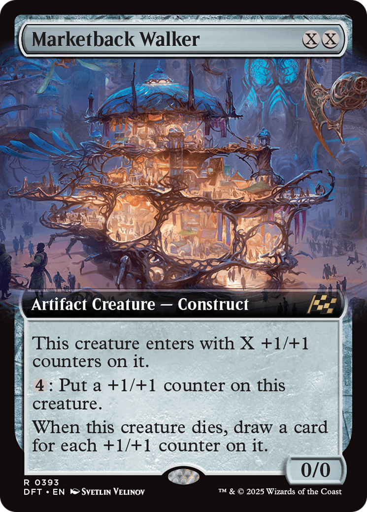 Marketback Walker (DFT-393) [Aetherdrift] (Extended Art) Foil MTG Single Wizards of the Coast