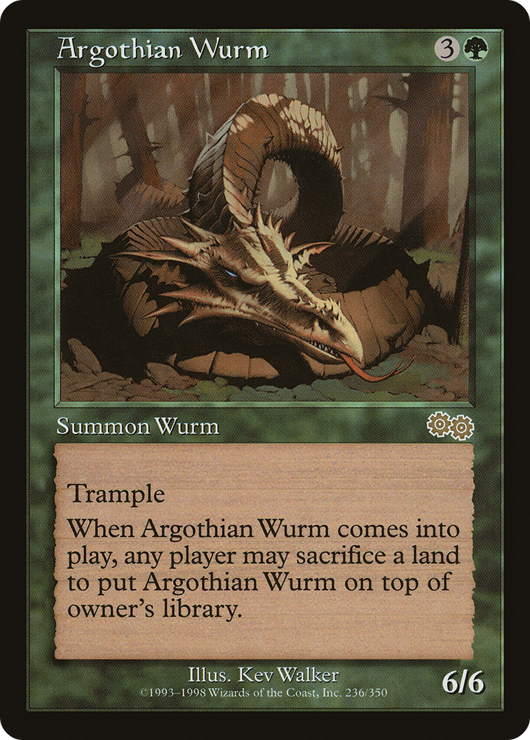 Argothian Wurm (USG-236) [Urza's Saga] MTG Single Wizards of the Coast