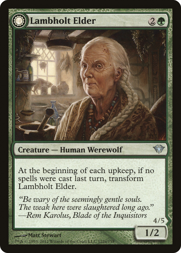 Lambholt Elder // Silverpelt Werewolf [Dark Ascension] MTG Single Magic: The Gathering   