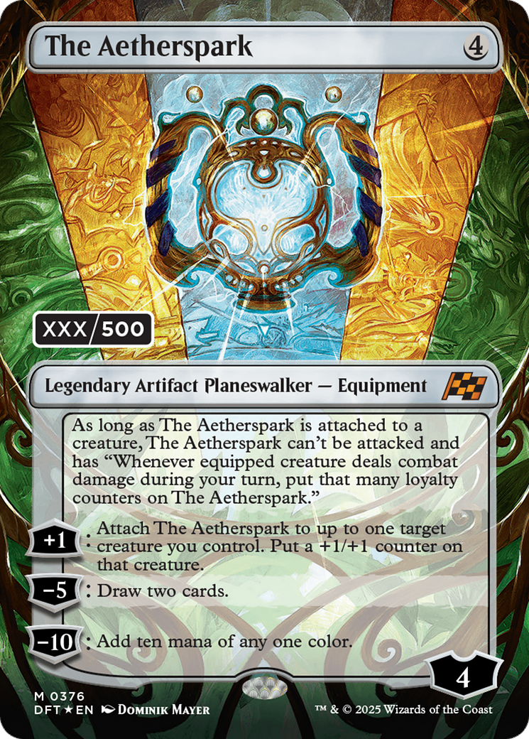 The Aetherspark (Serial Numbered) (DFT-376) [Aetherdrift] (Borderless) Foil MTG Single Wizards of the Coast