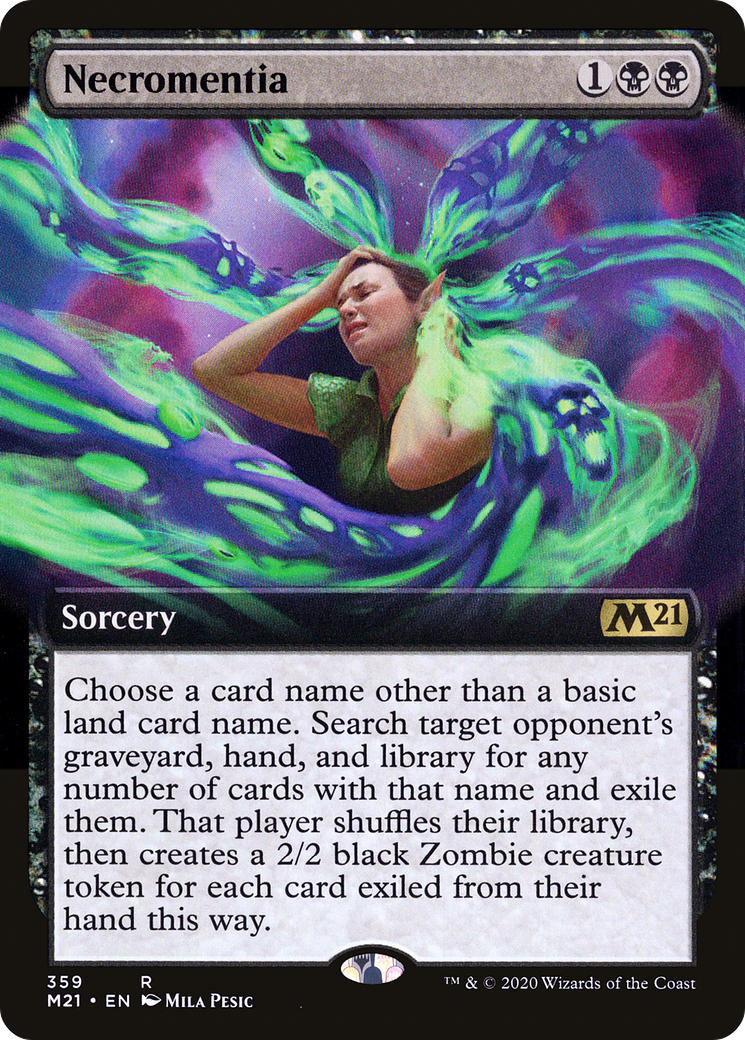 Necromentia (M21-359) [Core Set 2021] (Extended Art) Foil MTG Single Wizards of the Coast