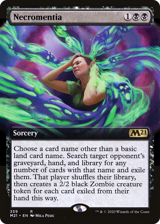 Necromentia (M21-359) [Core Set 2021] (Extended Art) Foil MTG Single Wizards of the Coast