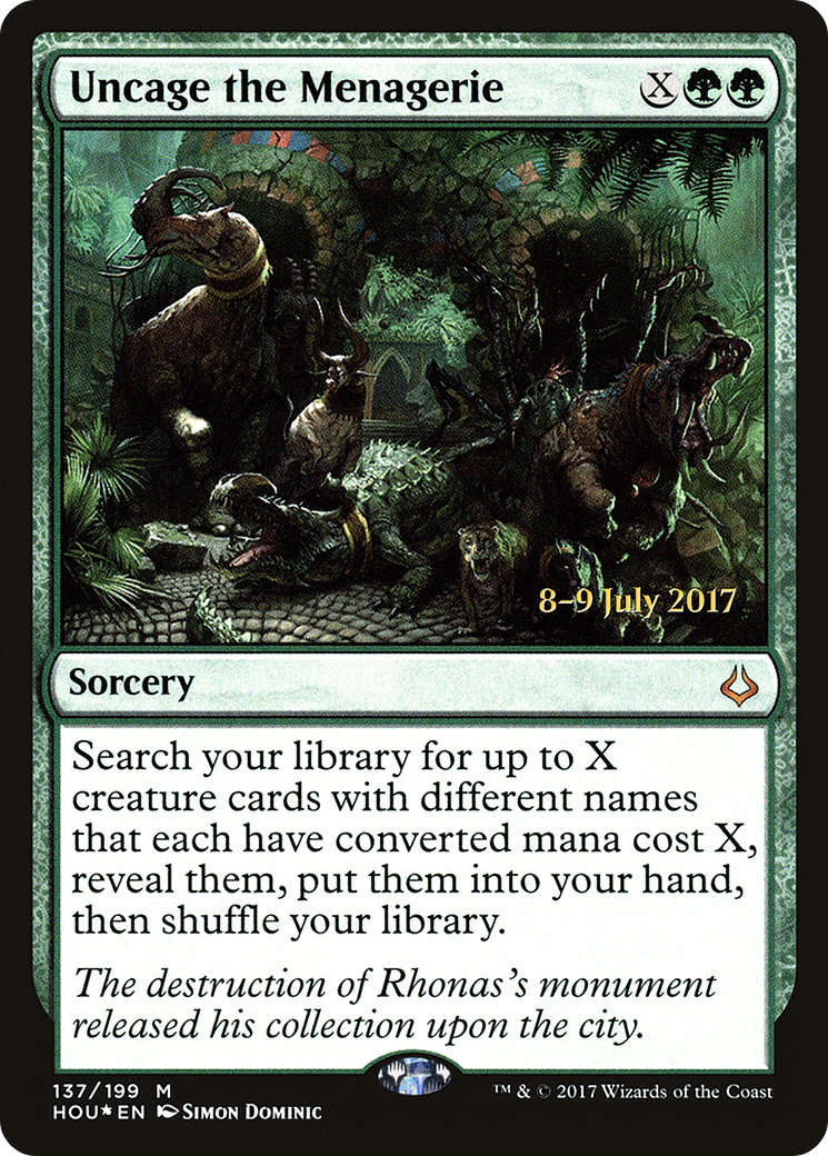 Uncage the Menagerie (PRE-137) [Hour of Devastation Promos] Foil MTG Single Wizards of the Coast