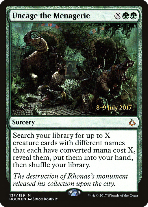 Uncage the Menagerie (PRE-137) [Hour of Devastation Promos] Foil MTG Single Wizards of the Coast