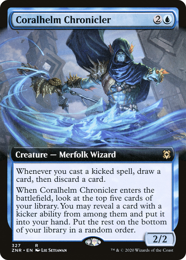 Coralhelm Chronicler (ZNR-327) [Zendikar Rising] (Extended Art) MTG Single Wizards of the Coast