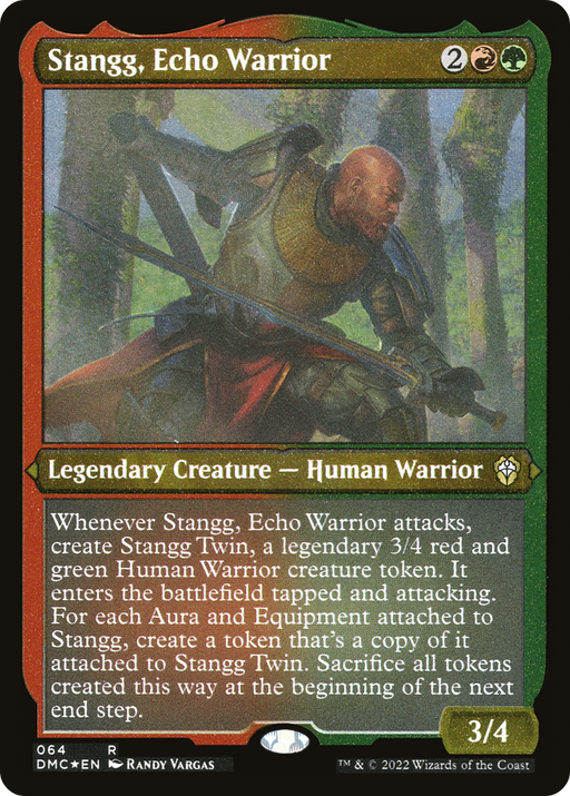 Stangg, Echo Warrior (DMC-064) [Dominaria United Commander] Etched Foil MTG Single Wizards of the Coast