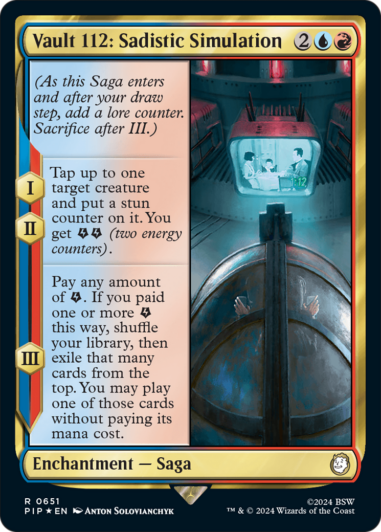 Vault 112: Sadistic Simulation (Surge Foil) (PIP-651) [Fallout] Foil MTG Single Wizards of the Coast