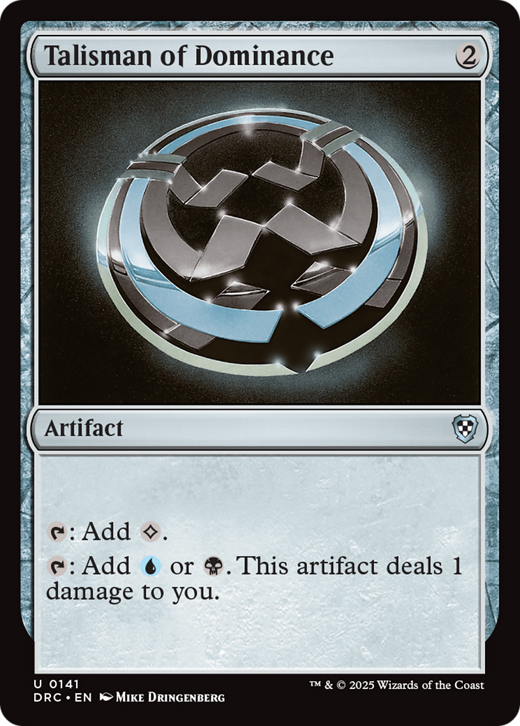 Talisman of Dominance (DRC-141) [Commander: Aetherdrift] MTG Single Wizards of the Coast