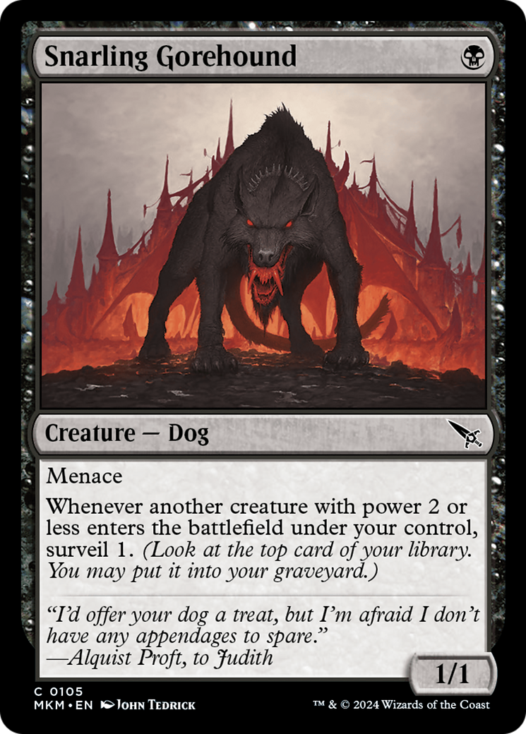 Snarling Gorehound (MKM-105) [Murders at Karlov Manor] MTG Single Murders at Karlov Manor