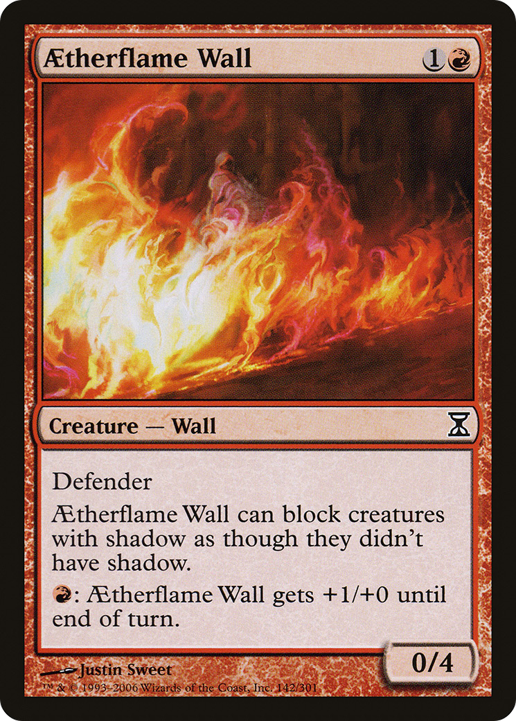 Aetherflame Wall (TSP-142) [Time Spiral] MTG Single Wizards of the Coast