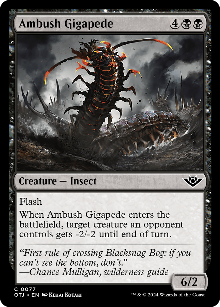 Ambush Gigapede (OTJ-077) [Outlaws of Thunder Junction] Foil MTG Single Wizards of the Coast