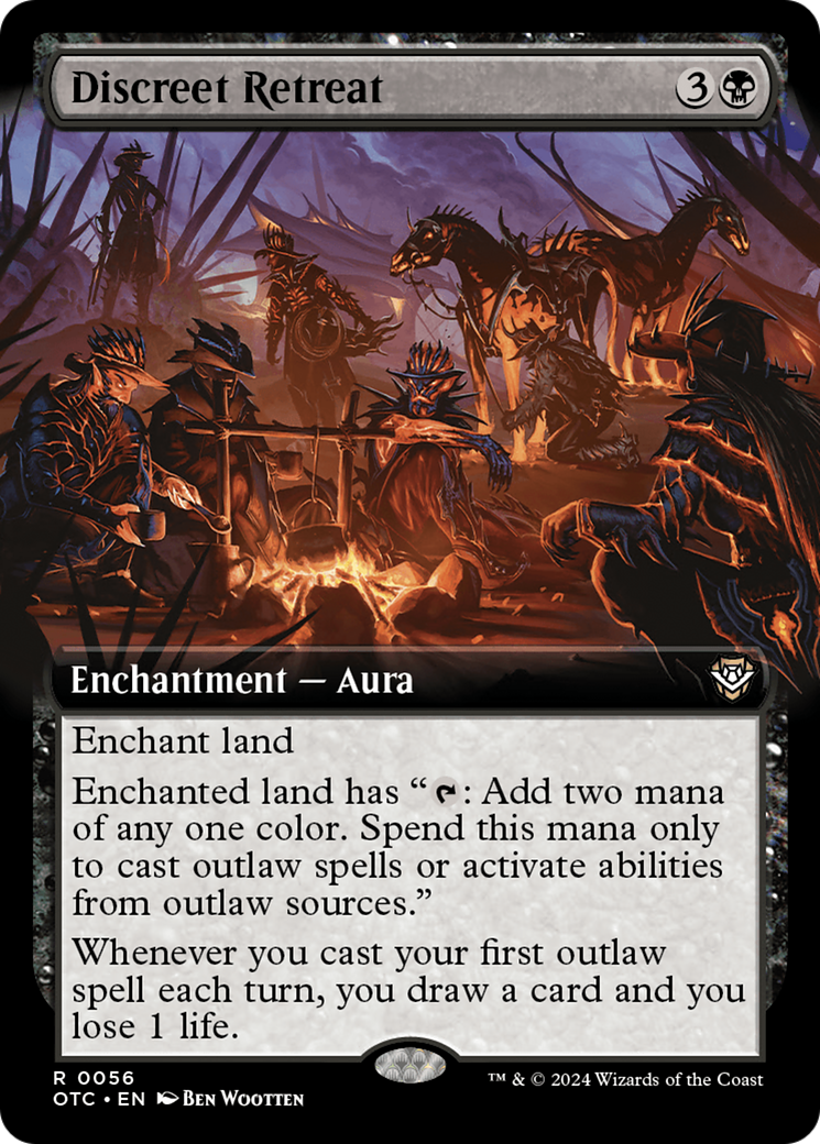 Discreet Retreat (OTC-056) [Outlaws of Thunder Junction Commander] (Extended Art) MTG Single Wizards of the Coast
