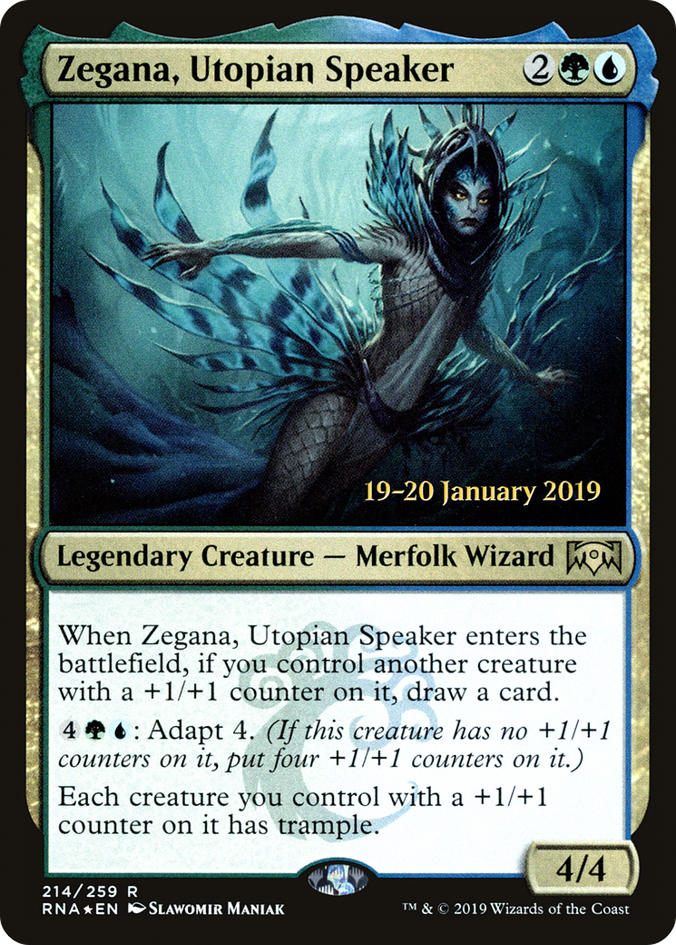 Zegana, Utopian Speaker (PRE-214) [Ravnica Allegiance Promos] Foil MTG Single Wizards of the Coast