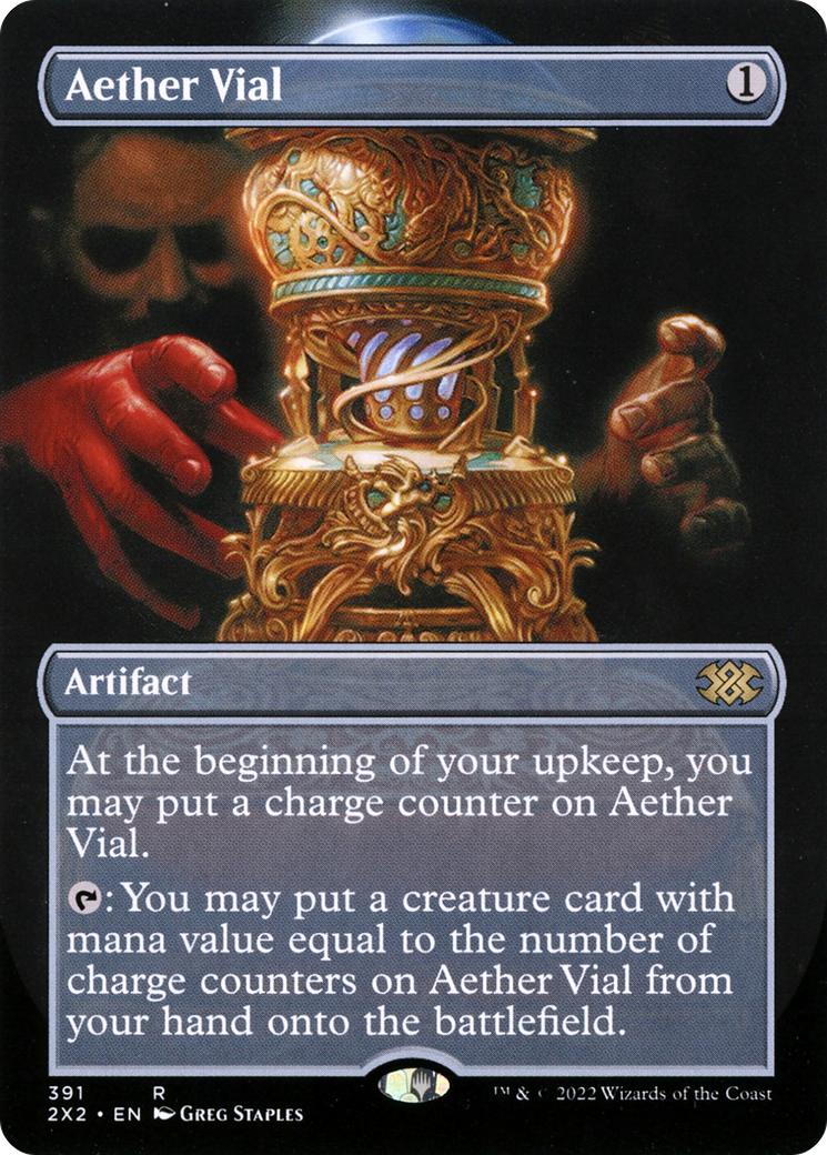 Aether Vial (2X2-391) [Double Masters 2022] (Borderless) Foil MTG Single Wizards of the Coast