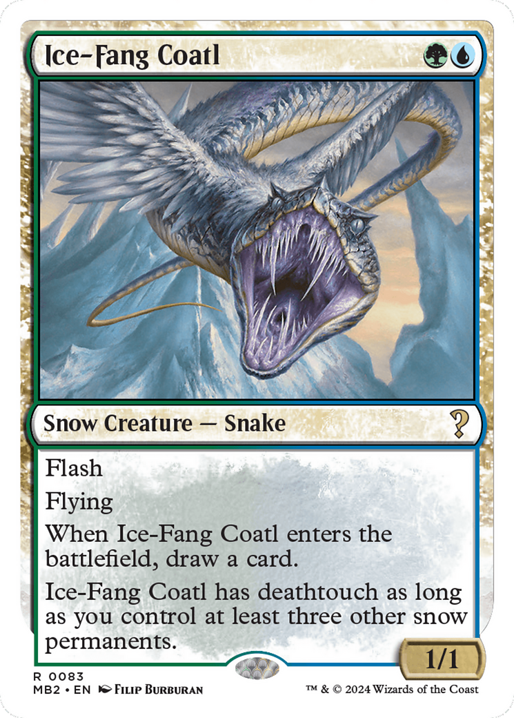 Ice-Fang Coatl (White Border) (MB2-083) [Mystery Booster] Mystery Booster 2 MTG Single Wizards of the Coast
