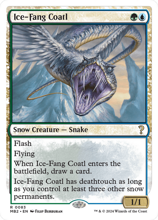 Ice-Fang Coatl (White Border) (MB2-083) [Mystery Booster] Mystery Booster 2 MTG Single Wizards of the Coast