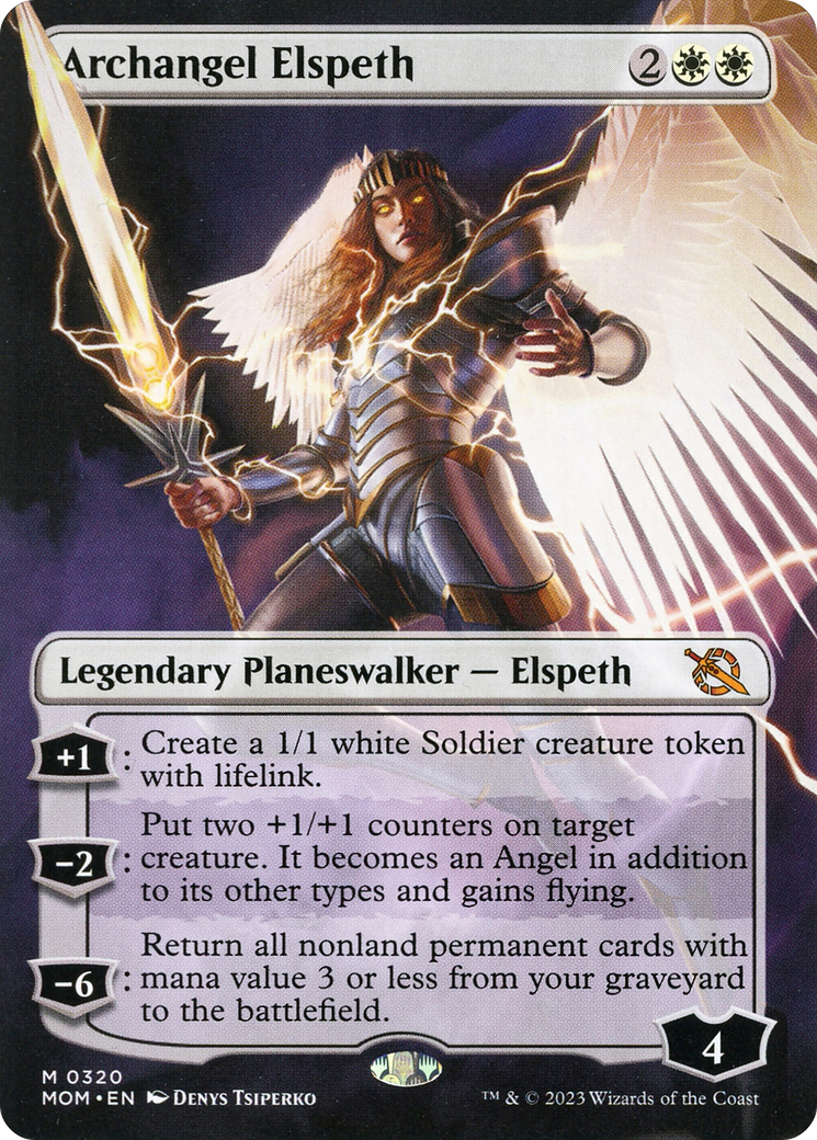 Archangel Elspeth (MOM-320) [March of the Machine] (Borderless) Foil MTG Single Wizards of the Coast