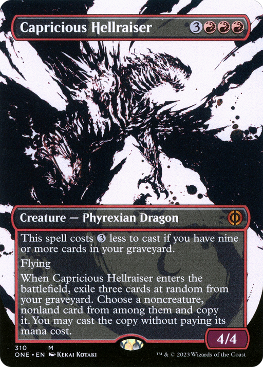 Capricious Hellraiser (ONE-310) [Phyrexia: All Will Be One] (Showcase) (Borderless) MTG Single Wizards of the Coast