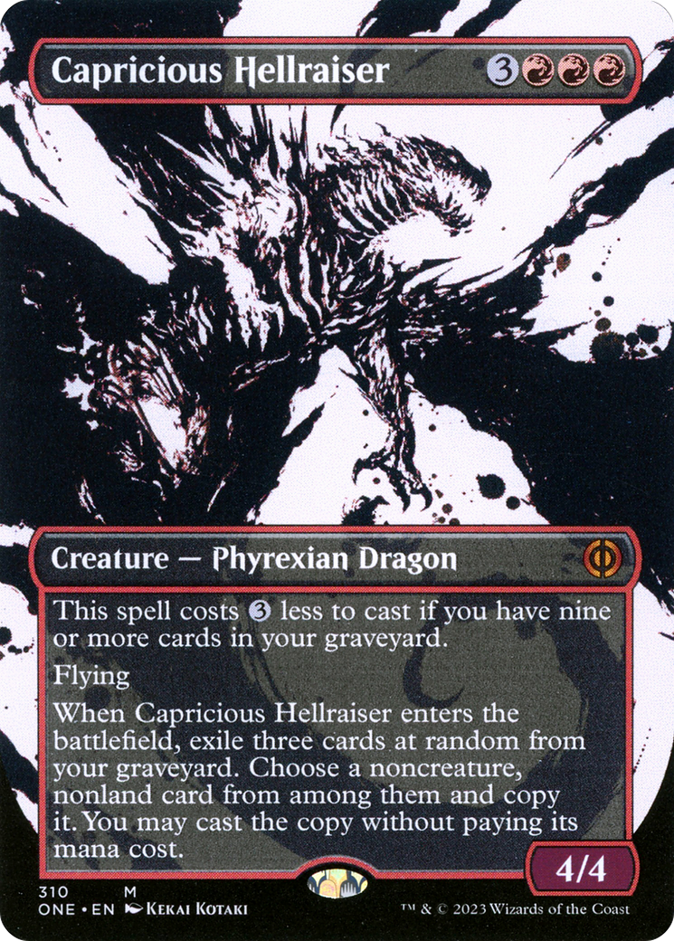 Capricious Hellraiser (ONE-310) [Phyrexia: All Will Be One] (Showcase) (Borderless) Foil MTG Single Wizards of the Coast