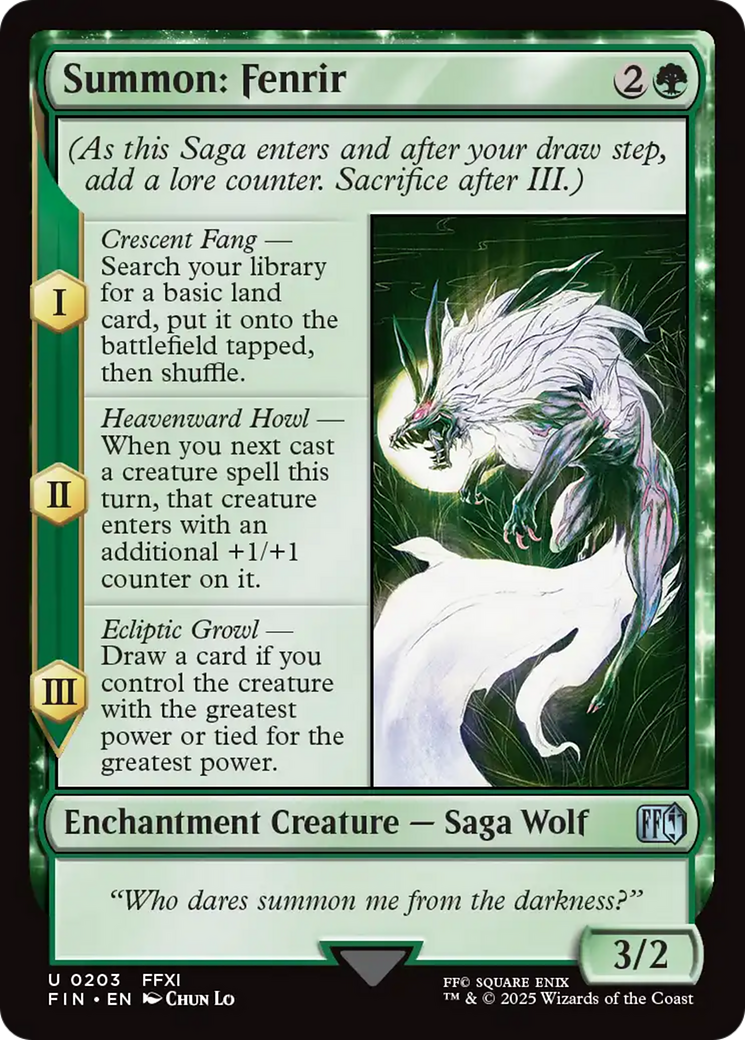 Summon: Fenrir (FIN-203) [FINAL FANTASY] Foil MTG Single Wizards of the Coast