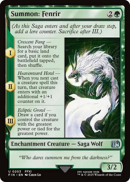 Summon: Fenrir (FIN-203) [FINAL FANTASY] Foil MTG Single Wizards of the Coast