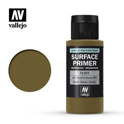 Vallejo: Surface Primer 73611 Earth Green Early Basing Materials Vallejo