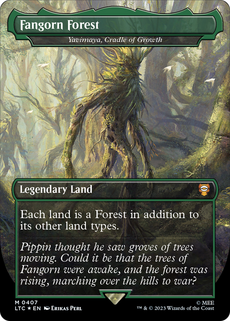 Fangorn Forest - Yavimaya, Cradle of Growth (Surge Foil) (LTC-407) [Tales of Middle-earth Commander] (Borderless) Foil MTG Single Wizards of the Coast