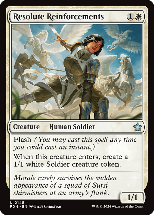 Resolute Reinforcements (FDN-145) [Foundations] Foil MTG Single Wizards of the Coast