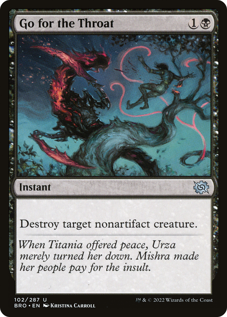 Go for the Throat (BRO-102) [The Brothers' War] MTG Single Wizards of the Coast
