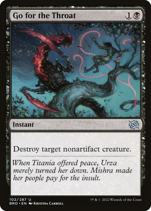 Go for the Throat (BRO-102) [The Brothers' War] MTG Single Wizards of the Coast