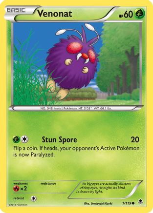 Venonat (/119) [XY: Phantom Forces] Pokemon Single Pokémon