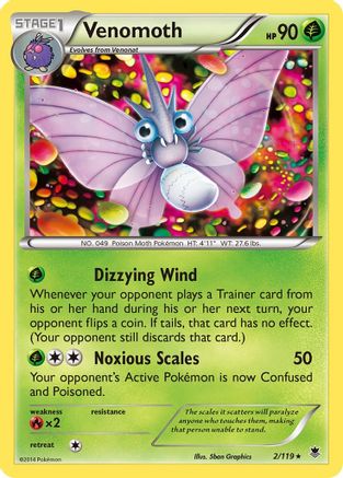 Venomoth (2/119) [XY: Phantom Forces] Pokemon Single Pokémon