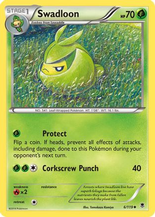 Swadloon (6/119) Reverse Holofoil [XY: Phantom Forces] Pokemon Single Pokémon