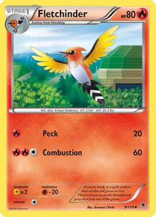 Fletchinder (9/119) - [XY: Phantom Forces] Reverse Holofoil Pokemon Single Pokémon