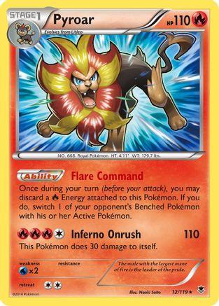 Pyroar (12/119) Reverse Holofoil [XY: Phantom Forces] Pokemon Single Pokémon