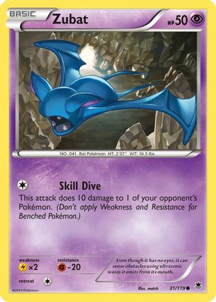 Zubat (/119) Reverse Holofoil [XY: Phantom Forces] Pokemon Single Pokémon