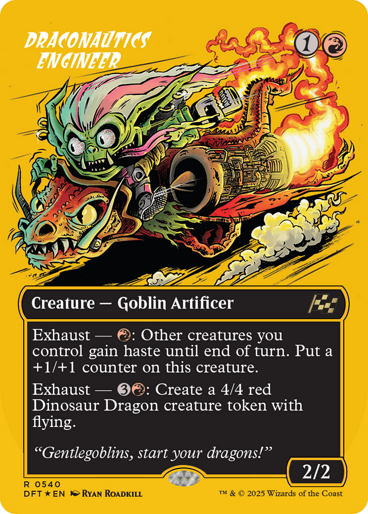 Draconautics Engineer (First-Place Foil) (DFT-540) [Aetherdrift] (Borderless) Foil MTG Single Wizards of the Coast