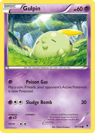 Gulpin (/119) Reverse Holofoil [XY: Phantom Forces] Pokemon Single Pokémon