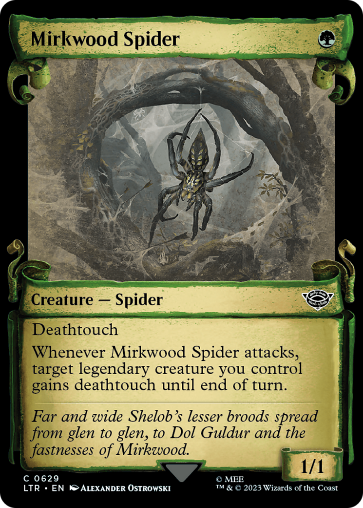 Mirkwood Spider (Showcase Scrolls) (LTR-629) [The Lord of the Rings: Tales of Middle-earth] (Showcase) Foil MTG Single Wizards of the Coast
