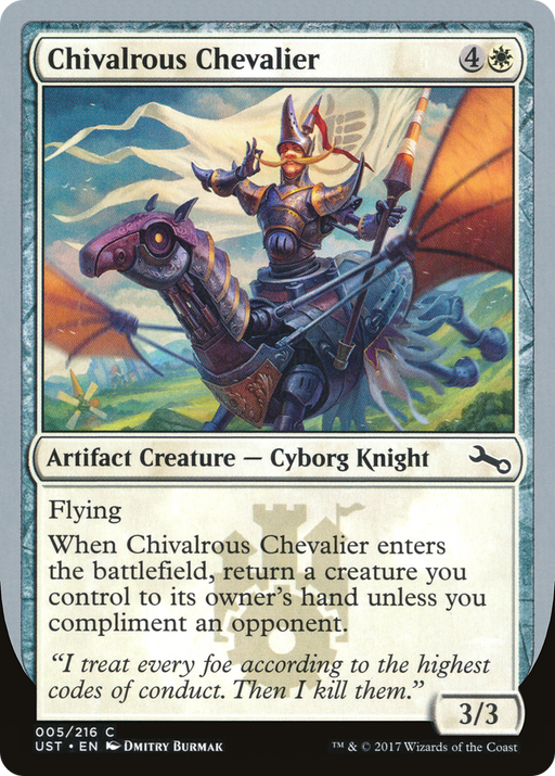 Chivalrous Chevalier (UST-005) [Unstable] Foil MTG Single Wizards of the Coast